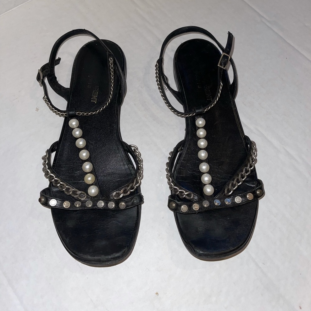 YSL Saint Laurant Black Sandals